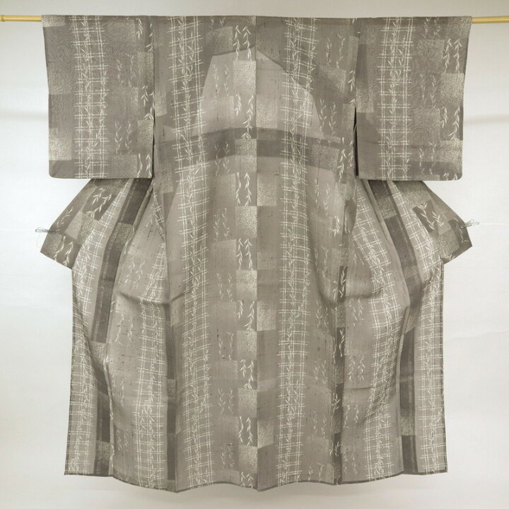 楽天市場】【中古】逸品 『絹芭蕉』 夏着物 横段叩き染め格子に涼やか 