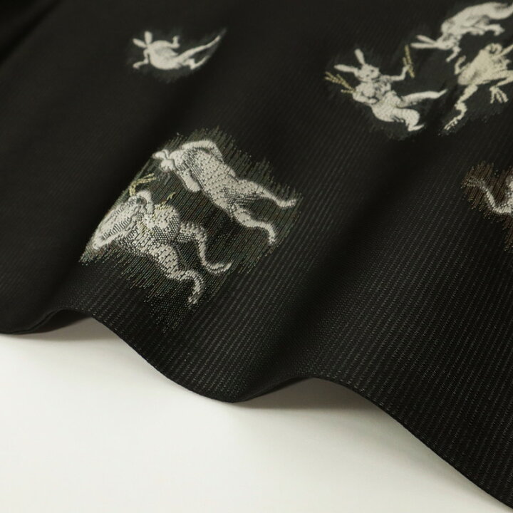 楽天市場】新品 夏帯 名古屋帯 西陣 沢本織物 鳥獣戯画 カジュアル 黒 