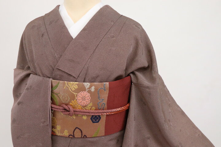 楽天市場】【中古】江戸小紋 鮫 地紋有 カジュアル 普段着物 赤茶色 