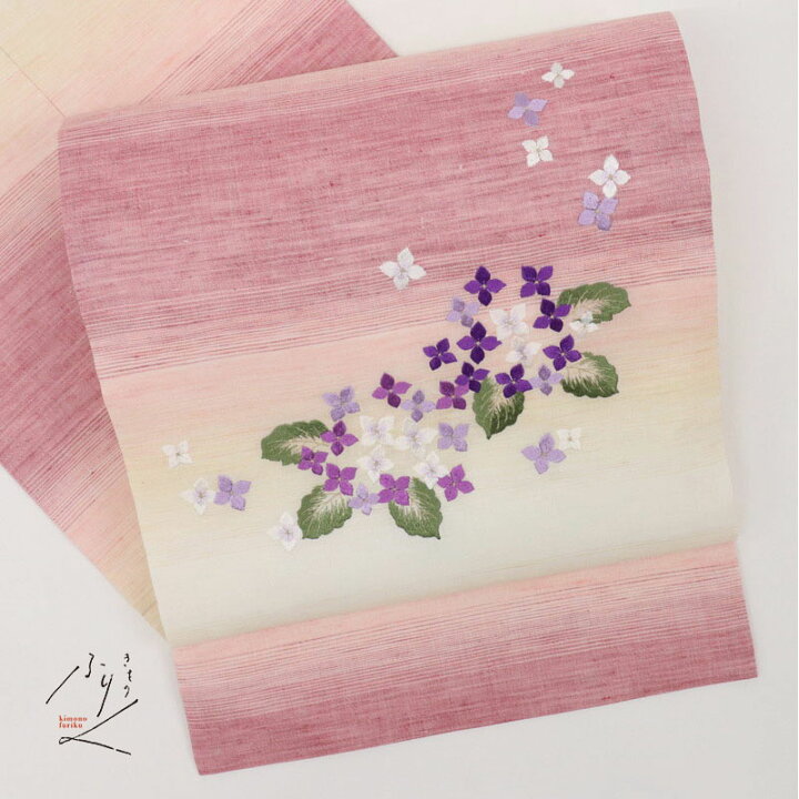楽天市場】新品 『近江の麻』名古屋帯 紫陽花 あじさい カジュアル 