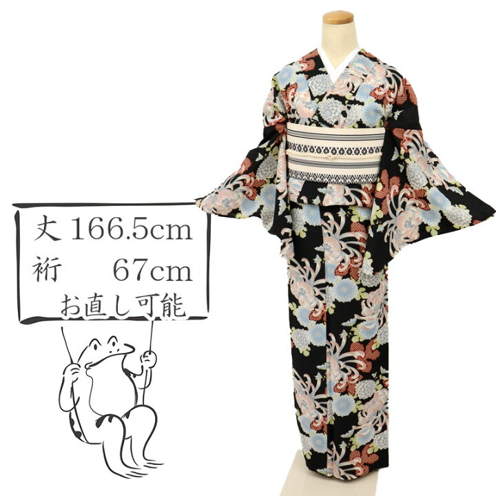 楽天市場】【中古】長尺 洗える夏着物 小紋『撫松庵』レトロ菊の花模様 