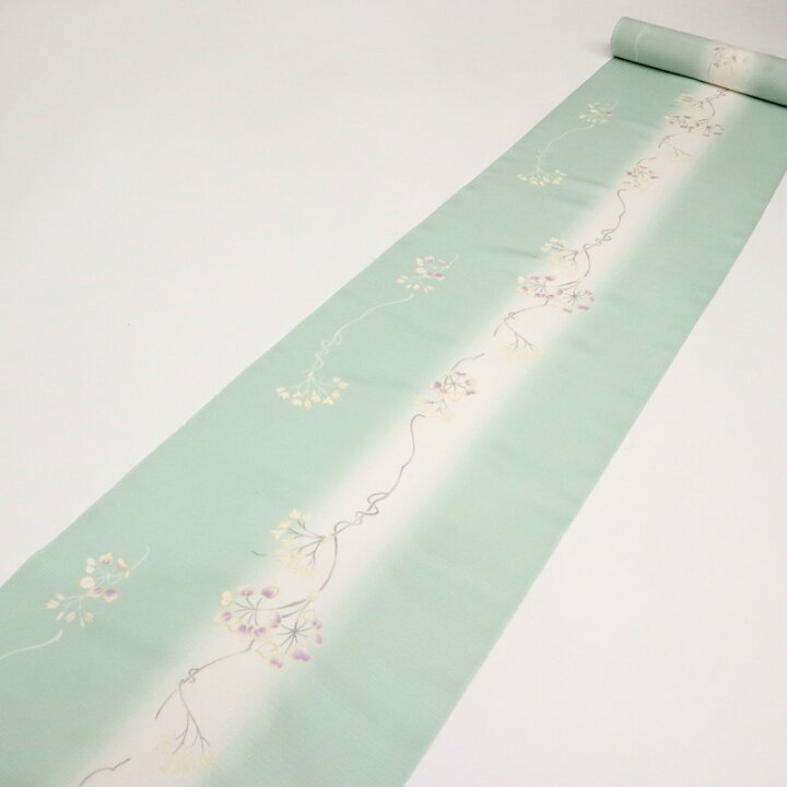 楽天市場】夏着物 反物 『絽』高級ちりめん 小紋 花模様 淡い緑 正絹 