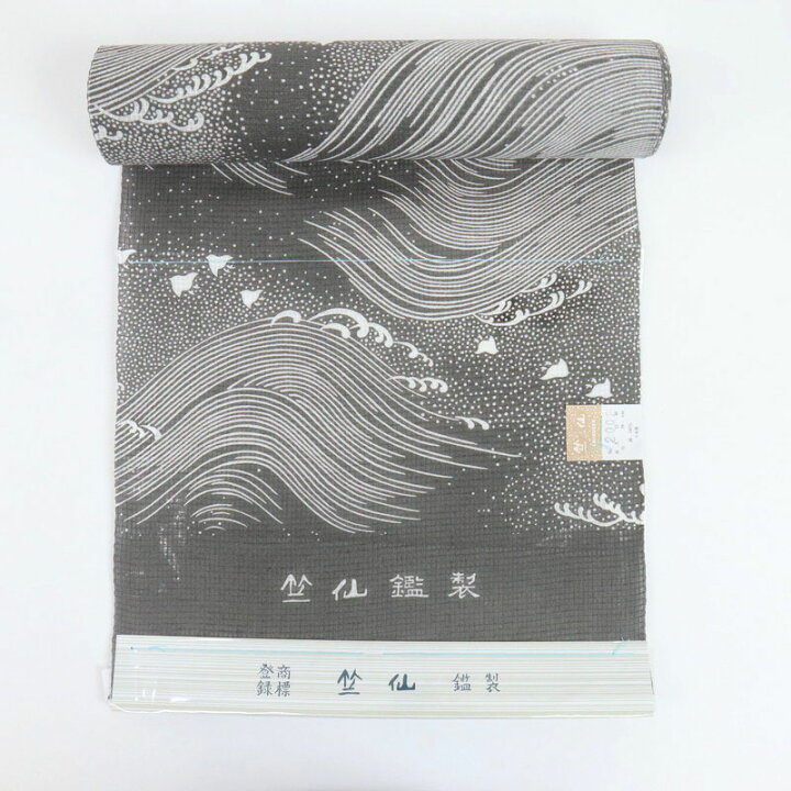 楽天市場】新品『竺仙』松煙染小紋 浴衣反物 綿紅梅 立浪千鳥 グレー 