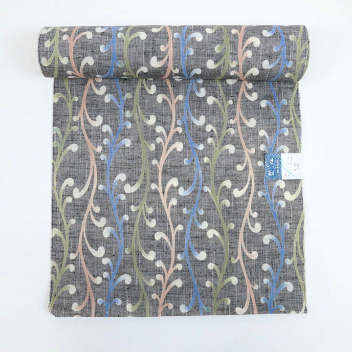 楽天市場】新品『竺仙』浴衣反物 綿紬 グレー地 立涌唐草 木綿 夏着物 