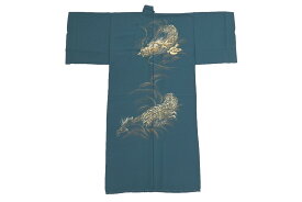 【エントリーでP10倍】【大蔵ざらえ】 【男物】 金彩絵羽長襦袢 金彩額裏 2点セット 「千寿亀」 小粋あふれる男のたしなみ！ いまでは希少な高級裏物！