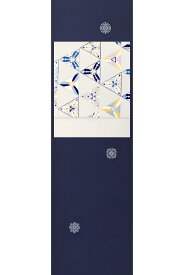 【菱健】 特選刺繍小紋着尺 ＜先練三眠蚕＞ 【白木染匠】 特選本手描き京友禅九寸名古屋帯 ＜伊と幸ブランド塩瀬地＞ スタイリッシュな上質カジュアルセット！