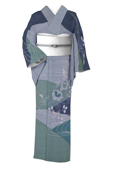 楽天市場】【お仕立て上がり・中古美品】 創作正絹手加工友禅紬訪問着 