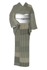 【年に一度の本決算バーゲン】 【伝統工芸士　曽根武勇】 特選工芸紋織御召 ≪御仕立て上がり・中古美品≫ 「望月間道」 軽やかで繊細な織の表情… さすがの仕上がり！ 身丈152　裄68