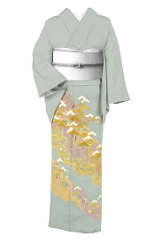 【創業弘治元年　千總】 特選本糸目京友禅色留袖 手刺繍 ≪訪問着仕立て・中古品≫ 「道長取磯馴松図」 名門のお品がワケあり破格値で！ 身丈151　裄62.5