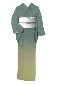 【伝統工芸士　曽根武勇】 特選工藝御召 ≪御仕立て上がり・中古美品≫ 「吉野格子」 手触りが違う、最高級御召。 これぞ氏の代表作！ 身丈152　裄65.5