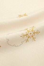 【和小物さくら】別織紋意匠地帯揚げ雪の結晶金銀箔(06)ライトベージュ＃SACRA
