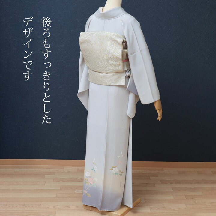 楽天市場】【レンタル】 訪問着 レンタル 正絹 京友禅 淡いグレー 草花  