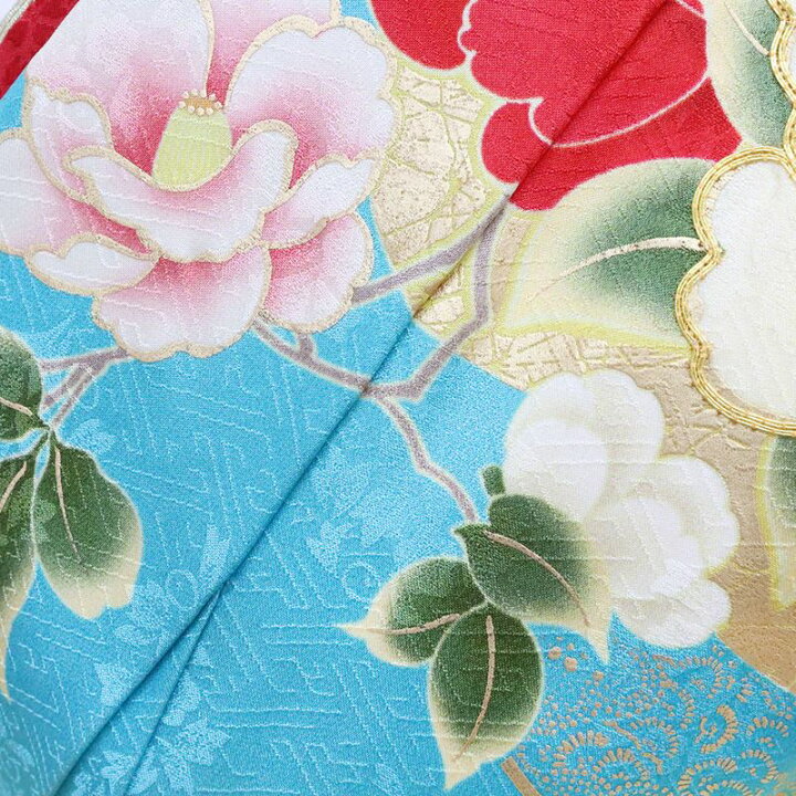 楽天市場】【レンタル】 振袖レンタル 成人式 振袖 水色 金箔 身長 