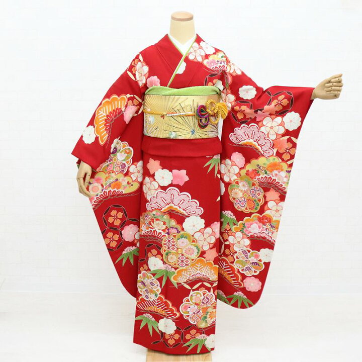 楽天市場】【レンタル】 振袖レンタル 成人式 振袖 赤 松竹梅 金駒刺繡 