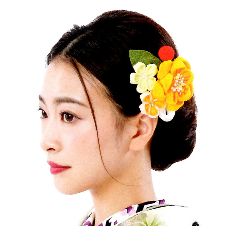 楽天市場 シャルマン 髪飾り 成人式 和装 花 振袖 卒業式 結婚式 袴 つまみ細工 ちりめん 白 ホワイト 赤 レッド 黄色 イエロー ヘッドドレス 単品 日本製 コーム 華やか 豪華 かわいい 上品 浴衣 夏祭り 謝恩会 お買い物マラソン 500 037 きもの京香