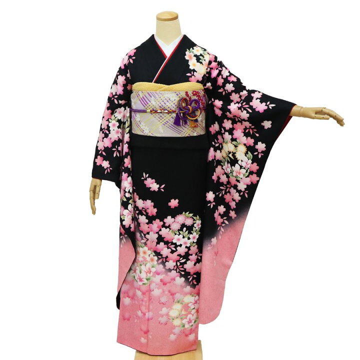 楽天市場】振袖 中古 フルセット 正絹 一式 成人式 着物 帯新品 袋帯 