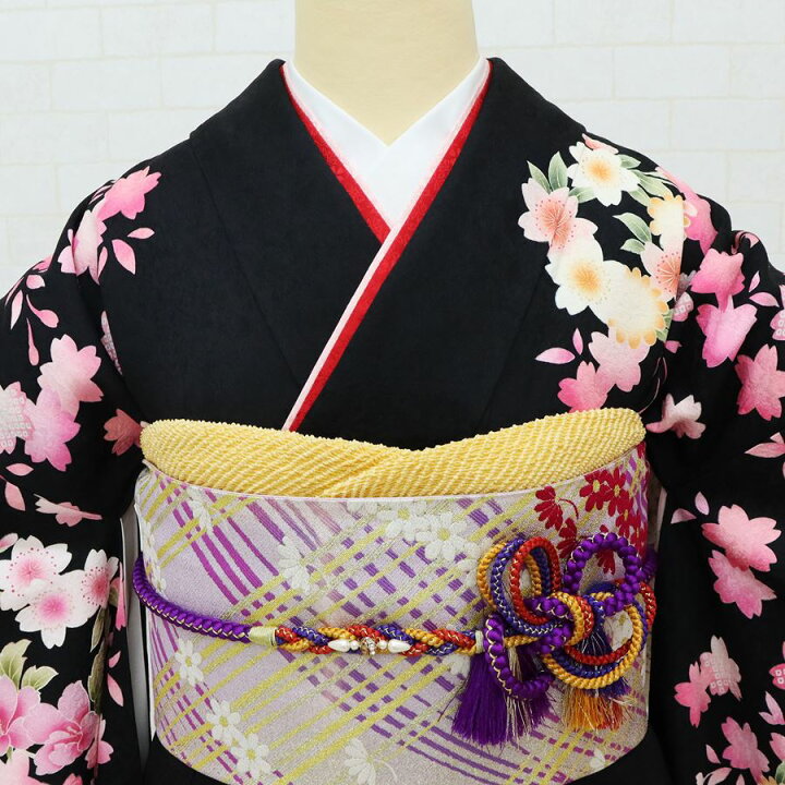 楽天市場】振袖 中古 フルセット 正絹 一式 成人式 着物 帯新品 袋帯 