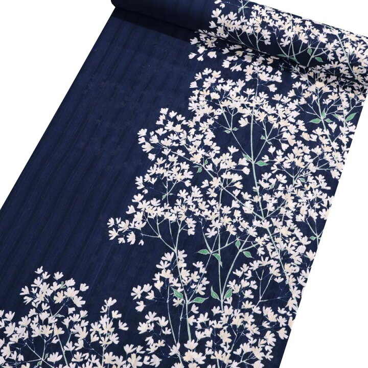 楽天市場】【SALE】 井登美 浴衣 反物 レディース メンズ カスミソウ 