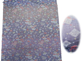 ■着物　コート　ハギレ 正絹　西陣織　唐織　紋意匠　 藤色・グレー系　約36.5×158cm　メール便可能（補償なし）