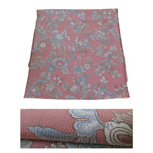 着物 ハギレ 正絹 ちりめん 小紋 はぎれ ローズ系・花柄 約38×128cm メール便可能(補償なし)