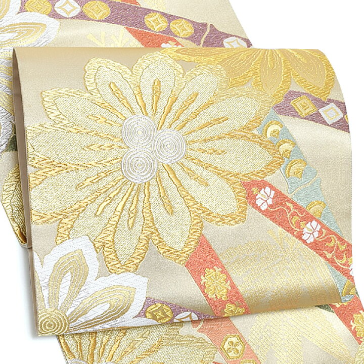 楽天市場】【Prices down2】西陣織 袋帯「ゴールド 竹に花」未仕立て  