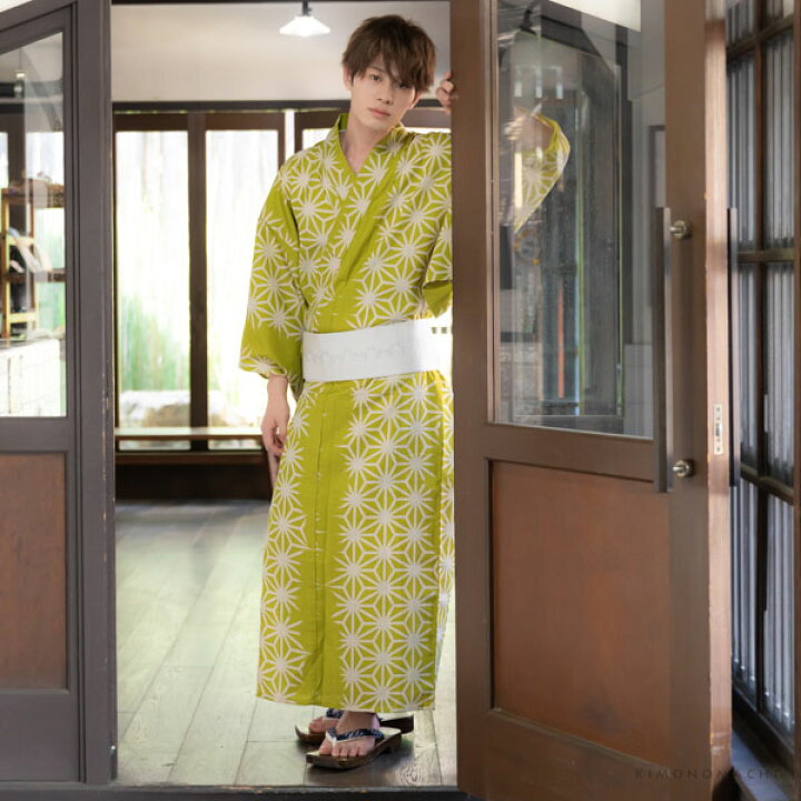 楽天市場 Prices Down 浴衣 メンズ 男性 夏着物 ポリエステル 破れ麻の葉 抹茶色 サイズ M L Ll 2l 男浴衣単品 ポリエステル浴衣 男性用浴衣単品 紳士浴衣 ゆかた Yukata メール便不可 Ss26men 京都きもの町