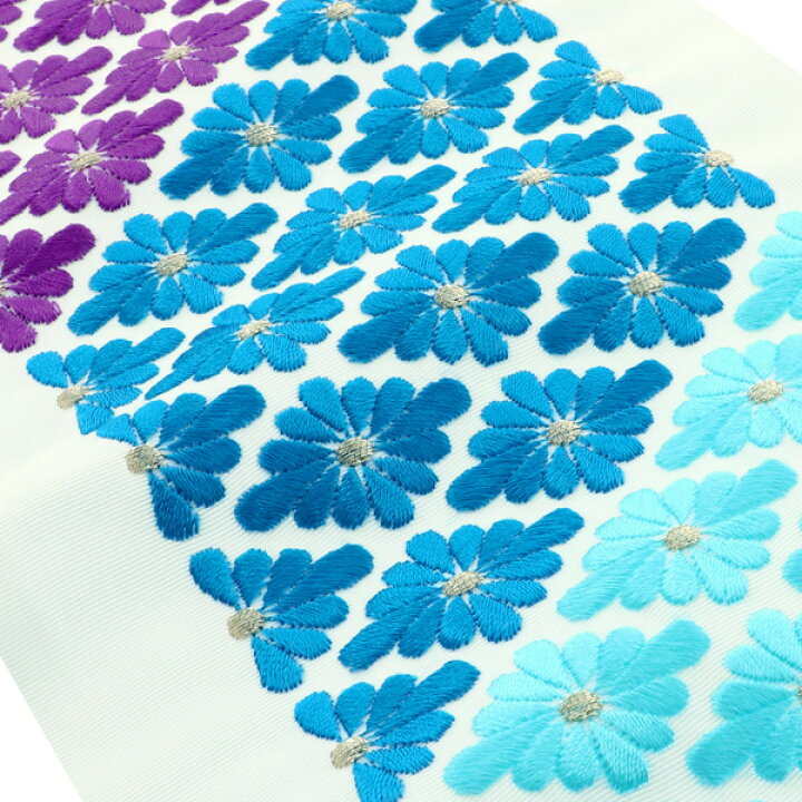 楽天市場】【Prices down3】刺繍 半衿「紫×青×水色 菊菱」刺繍半襟 前 