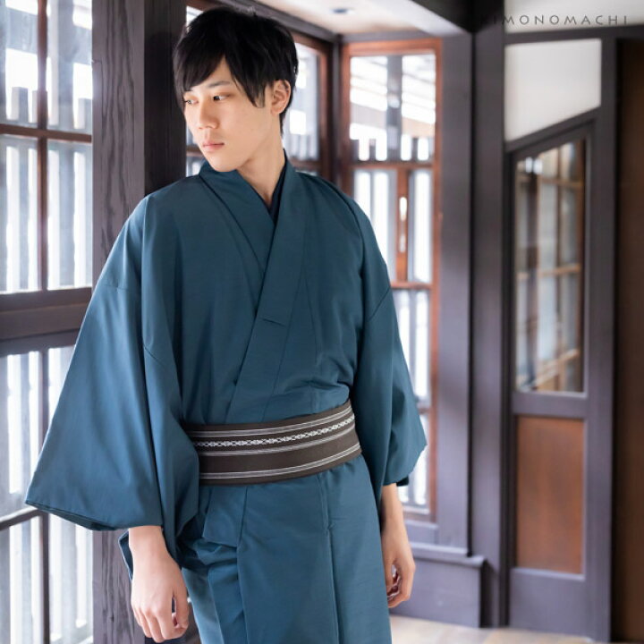 楽天市場】着物 男性 メンズ 洗える着物 袷着物 単品 「ブルー 紬風  