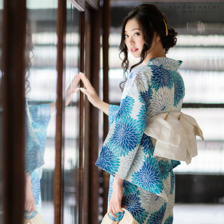 楽天市場】浴衣 単品 レディース 「ブルー丸菊」 女性浴衣単品 