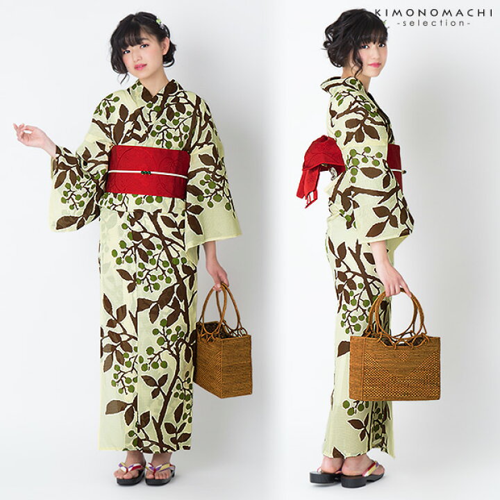 楽天市場】芸艸堂 浴衣セット「薄黄色 南天」竹久夢二 女性浴衣セット 