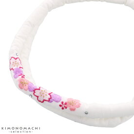 【Prices down3】刺繍 帯締め「白色　桜の刺繍」七五三 七五三小物 丸ぐけ 和装小物 【メール便対応可】ss2603wkk10