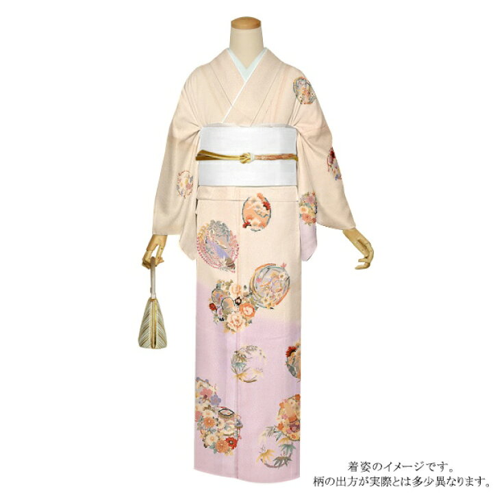 楽天市場】訪問着 お仕立て上がり 単品「ピンクベージュ 花菱」正絹 