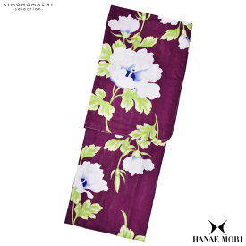 ブランド浴衣単品 レディース 浴衣 「HANAE MORI （h1907） 葵 赤紫」 大人浴衣 Fサイズ 女性用 女性浴衣 ゆかた 【メール便不可】ss2403ykl30