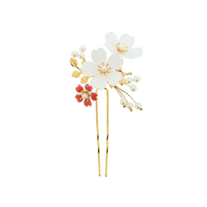 楽天市場 髪飾り かんざし 花月ピン 紅桜 F16 346w 簪 花月簪 花かんざし 日本髪 和装 着物 H メール便不可 京都きもの町