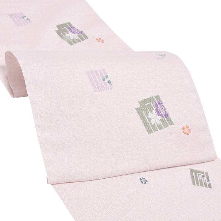 楽天市場】【Prices down】未仕立て名古屋帯 「桜色 源氏香文に四季花  