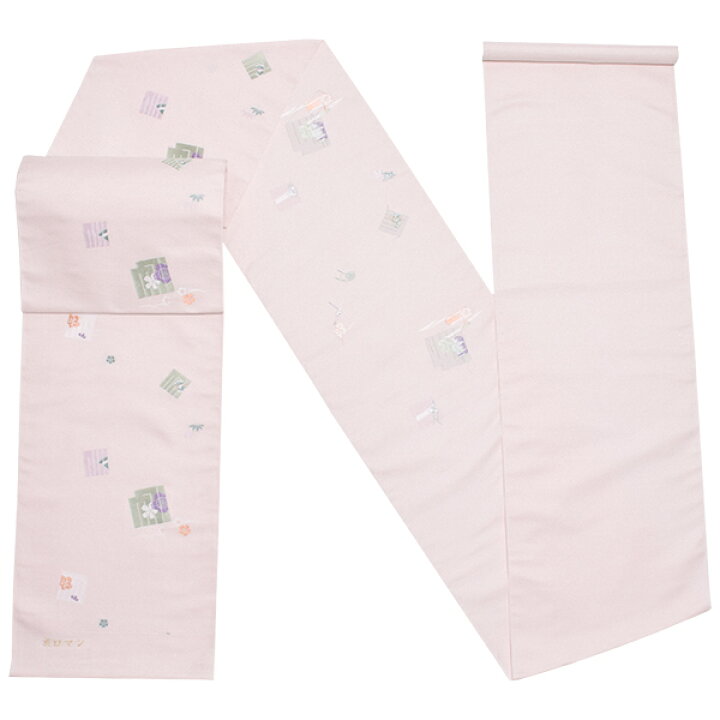 楽天市場】【Prices down】未仕立て名古屋帯 「桜色 源氏香文に四季花  