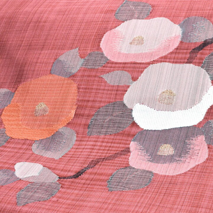 楽天市場】正絹名古屋帯 「赤色 椿」 お仕立て上がり名古屋帯 お太鼓柄  