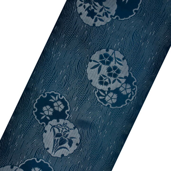 楽天市場】【Prices down】夏の正絹小紋 反物 「紋紗 藍色 雪輪に撫子  