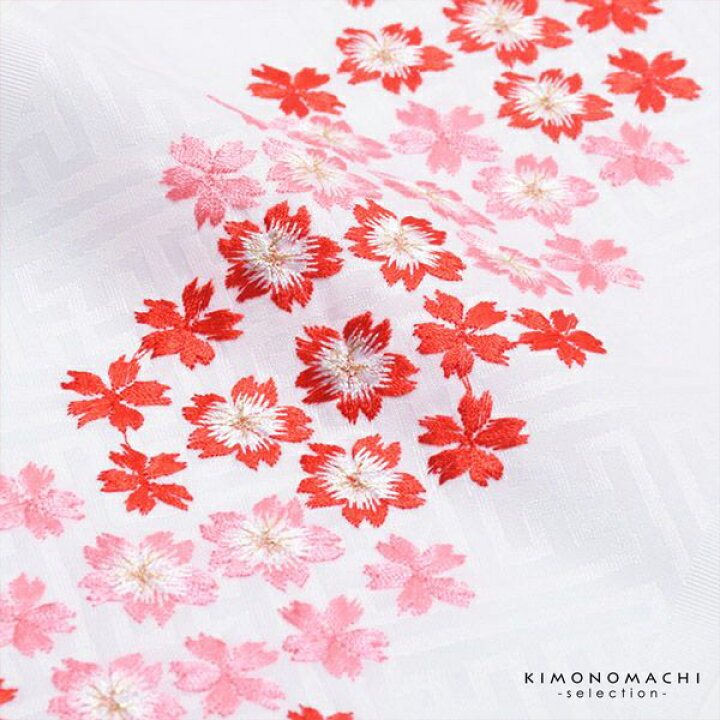 ピンク色から濃いピンクのグラデーション。桜刺繍Sサイズ