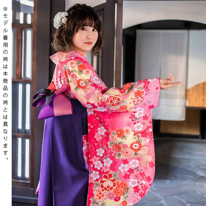 楽天市場】【中古品】卒業式袴セット 「二尺袖：ピンク 桜に花紋+袴 