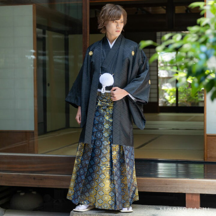 楽天市場】袴 金襴袴 男性袴 馬乗り袴 単品「紺地蜀江文」4サイズ S/M 