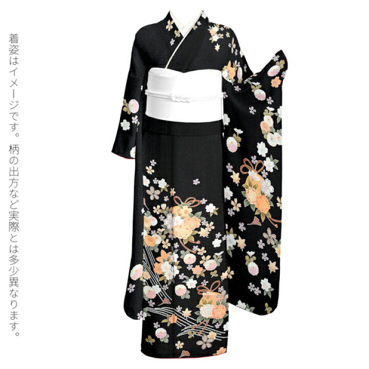 楽天市場】【新古品】お仕立て上がり 振袖単品 「黒地 四季花文様 