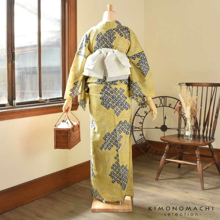 楽天市場】【Prices down】お仕立て上がり絞り浴衣単品「青海波 黄色紺 