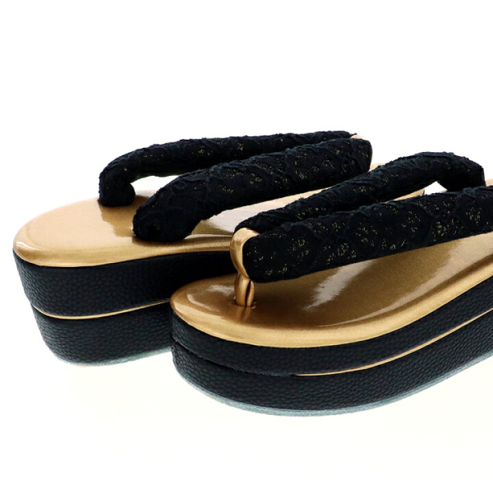 楽天市場】振袖 草履 成人式 レディース 振袖用草履 「レース、黒×金  