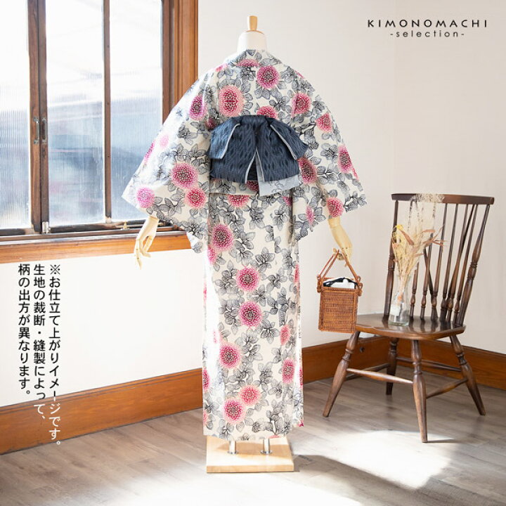 楽天市場】【Prices down】浴衣反物 三勝 「生成り色地 ダリア、赤 