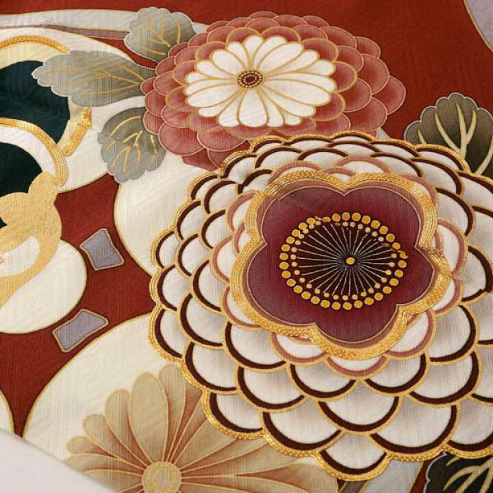 楽天市場】未仕立て 振袖 22点セット「Dear 赤茶 花丸文」仮絵羽  