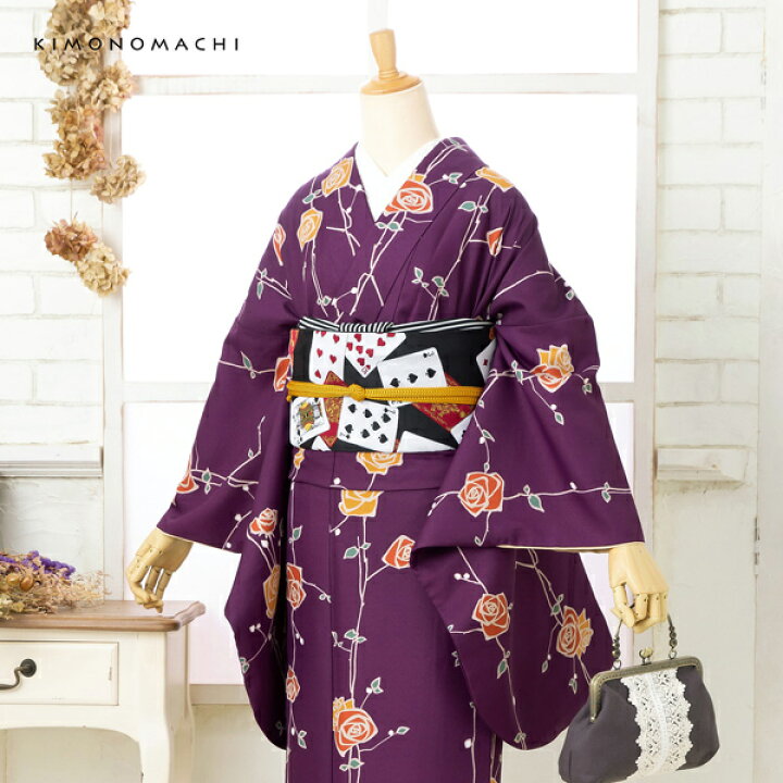 楽天市場】(卒業式COUPON最大20%OFF3/31迄)二尺袖着物 単品「ばら紫色 