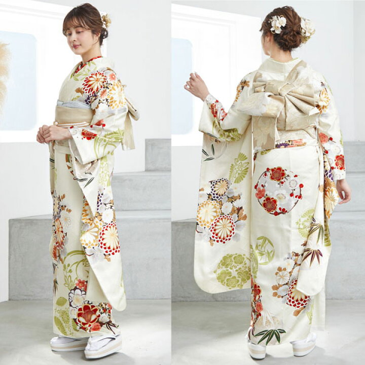 楽天市場】未仕立て 振袖 22点セットSION クリーム 四君子仮絵羽  