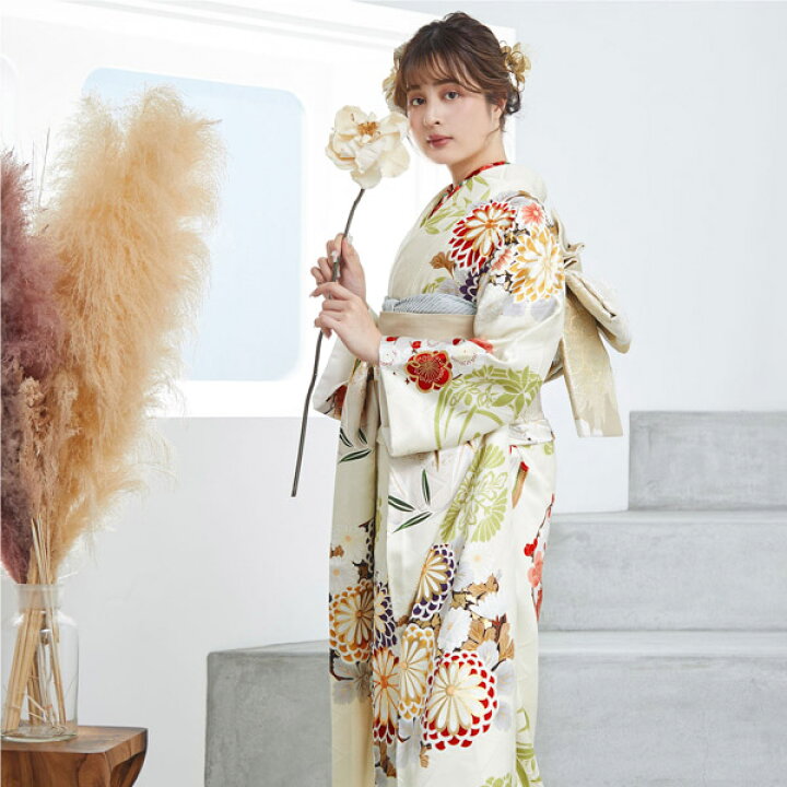 楽天市場】未仕立て 振袖 22点セットSION クリーム 四君子仮絵羽  