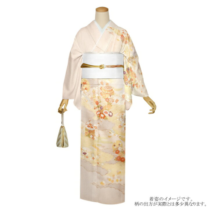 楽天市場】訪問着 お仕立て上がり 単品「桜色×象牙色 雲に牡丹、貝桶 